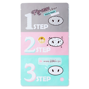 Holika holika Pig Clear Blackhead 3-Step Kit nosies poras valantis rinkinys