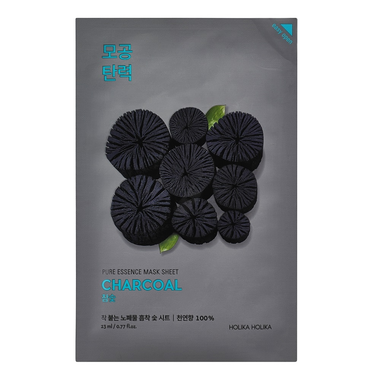 Holika holika Pure Essence Mask Sheet - Charcoal veido kaukė su medžio anglies milteliais